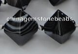 CAA294 15.5 inches 20*20*20mm black line agate gemstone beads