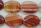 CAA295 15.5 inches 18*25mm oval red line agate gemstone beads