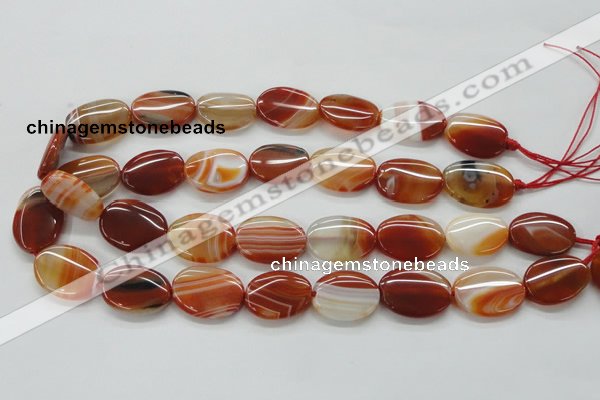 CAA295 15.5 inches 18*25mm oval red line agate gemstone beads