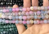 CAA2960 15 inches 8mm faceted round fire crackle agate beads wholesale