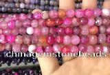 CAA2961 15 inches 8mm faceted round fire crackle agate beads wholesale