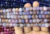 CAA2962 15 inches 8mm faceted round fire crackle agate beads wholesale