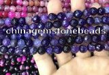 CAA2963 15 inches 8mm faceted round fire crackle agate beads wholesale