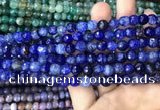 CAA2964 15 inches 8mm faceted round fire crackle agate beads wholesale