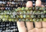 CAA2968 15 inches 8mm faceted round fire crackle agate beads wholesale