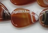 CAA297 15.5 inches 24*30mm flat teardrop red line agate beads