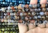 CAA2970 15 inches 8mm faceted round fire crackle agate beads wholesale