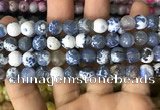 CAA2973 15 inches 8mm faceted round fire crackle agate beads wholesale