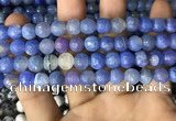 CAA2980 15 inches 8mm faceted round fire crackle agate beads wholesale