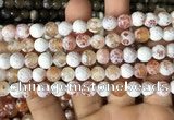 CAA2981 15 inches 8mm faceted round fire crackle agate beads wholesale