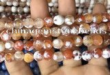 CAA2982 15 inches 8mm faceted round fire crackle agate beads wholesale