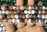 CAA2986 15 inches 8mm faceted round fire crackle agate beads wholesale