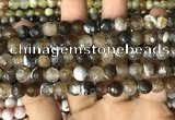 CAA2987 15 inches 8mm faceted round fire crackle agate beads wholesale