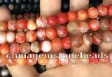 CAA2991 15 inches 8mm faceted round fire crackle agate beads wholesale