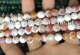 CAA2993 15 inches 8mm faceted round fire crackle agate beads wholesale