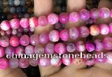 CAA2994 15 inches 8mm faceted round fire crackle agate beads wholesale