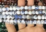 CAA2997 15 inches 8mm faceted round fire crackle agate beads wholesale