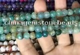 CAA2999 15 inches 8mm faceted round fire crackle agate beads wholesale