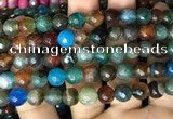 CAA3002 15 inches 8mm faceted round fire crackle agate beads wholesale