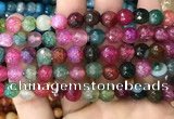 CAA3010 15 inches 8mm faceted round fire crackle agate beads wholesale