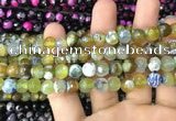 CAA3011 15 inches 8mm faceted round fire crackle agate beads wholesale