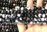 CAA3012 15 inches 8mm faceted round fire crackle agate beads wholesale