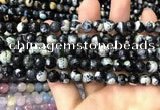 CAA3013 15 inches 8mm faceted round fire crackle agate beads wholesale