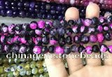 CAA3017 15 inches 8mm faceted round fire crackle agate beads wholesale