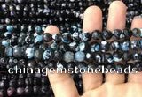 CAA3018 15 inches 8mm faceted round fire crackle agate beads wholesale