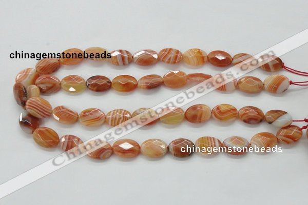 CAA302 15.5 inches 13*18mm faceted oval red line agate beads