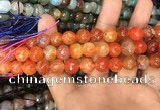 CAA3042 15 inches 10mm faceted round fire crackle agate beads wholesale