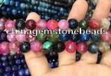 CAA3048 15 inches 10mm faceted round fire crackle agate beads wholesale