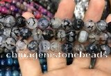 CAA3049 15 inches 10mm faceted round fire crackle agate beads wholesale