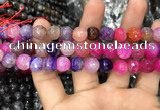 CAA3051 15 inches 10mm faceted round fire crackle agate beads wholesale