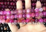 CAA3057 15 inches 10mm faceted round fire crackle agate beads wholesale