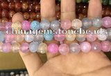 CAA3058 15 inches 10mm faceted round fire crackle agate beads wholesale