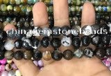 CAA3063 15 inches 10mm faceted round fire crackle agate beads wholesale