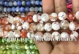 CAA3073 15 inches 10mm faceted round fire crackle agate beads wholesale