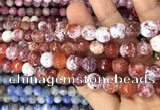 CAA3074 15 inches 10mm faceted round fire crackle agate beads wholesale