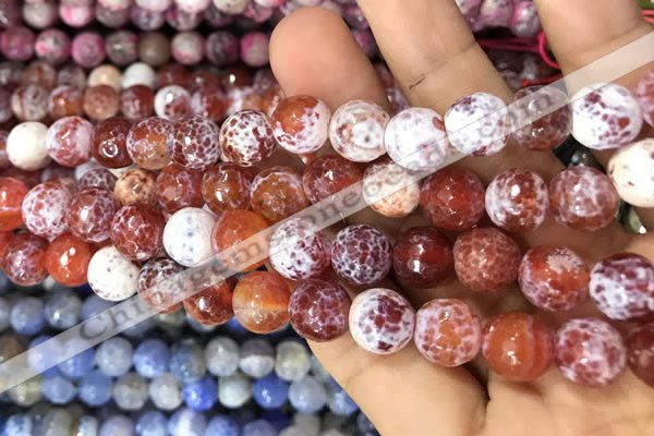 CAA3074 15 inches 10mm faceted round fire crackle agate beads wholesale