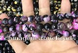 CAA3090 15 inches 10mm faceted round fire crackle agate beads wholesale