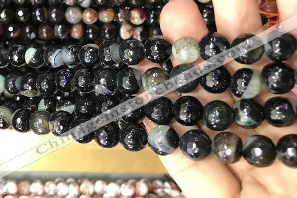 CAA3093 15 inches 10mm faceted round fire crackle agate beads wholesale