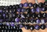 CAA3095 15 inches 10mm faceted round fire crackle agate beads wholesale