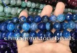 CAA3133 15 inches 12mm faceted round fire crackle agate beads wholesale