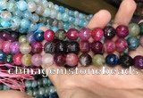 CAA3135 15 inches 12mm faceted round fire crackle agate beads wholesale