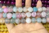 CAA3139 15 inches 12mm faceted round fire crackle agate beads wholesale