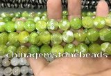 CAA3154 15 inches 12mm faceted round fire crackle agate beads wholesale