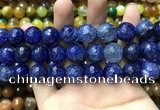 CAA3195 15 inches 14mm faceted round fire crackle agate beads wholesale