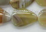 CAA320 15.5 inches 22*32mm flat teardrop yellow line agate beads