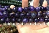 CAA3202 15 inches 14mm faceted round fire crackle agate beads wholesale